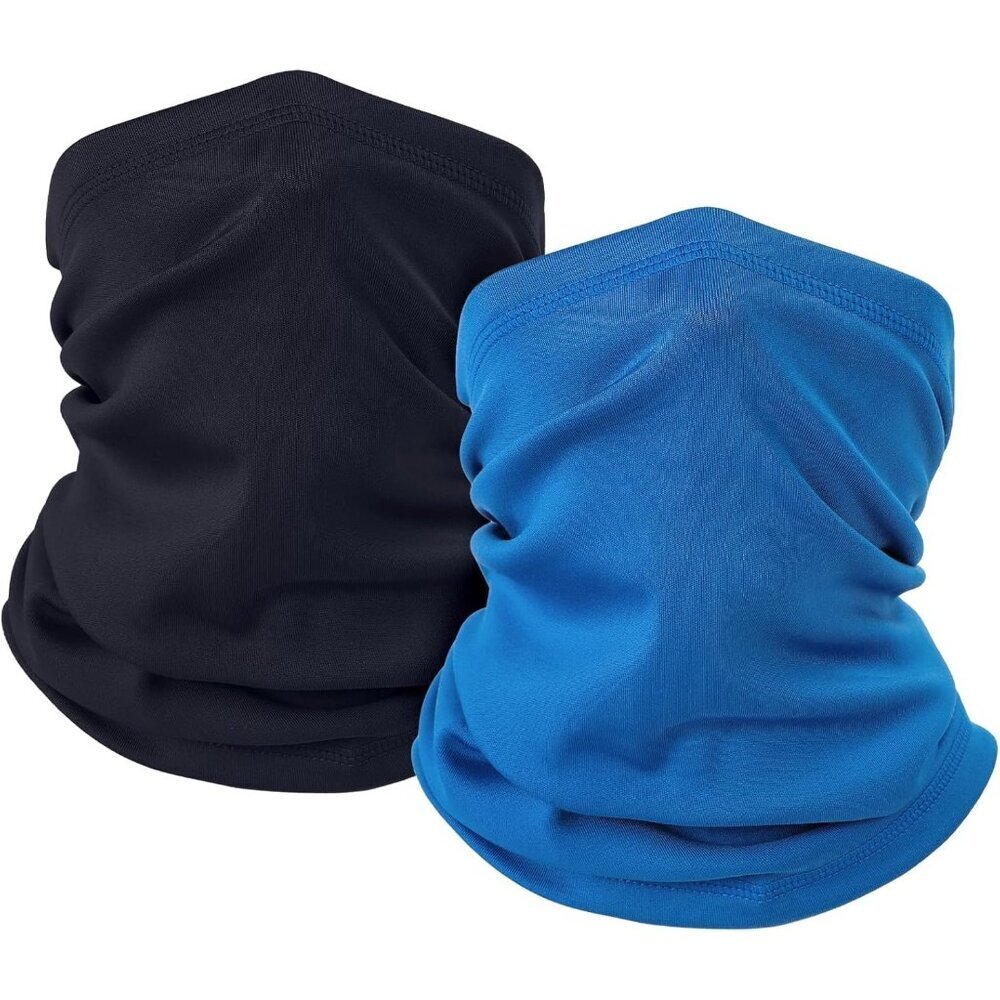 Men's Navy-blue Blue 2 Pack Winter Warmer Windproof Fleece Face Mask Cover Scarf
